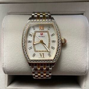 Michele Gold and Silver Diamond Watch